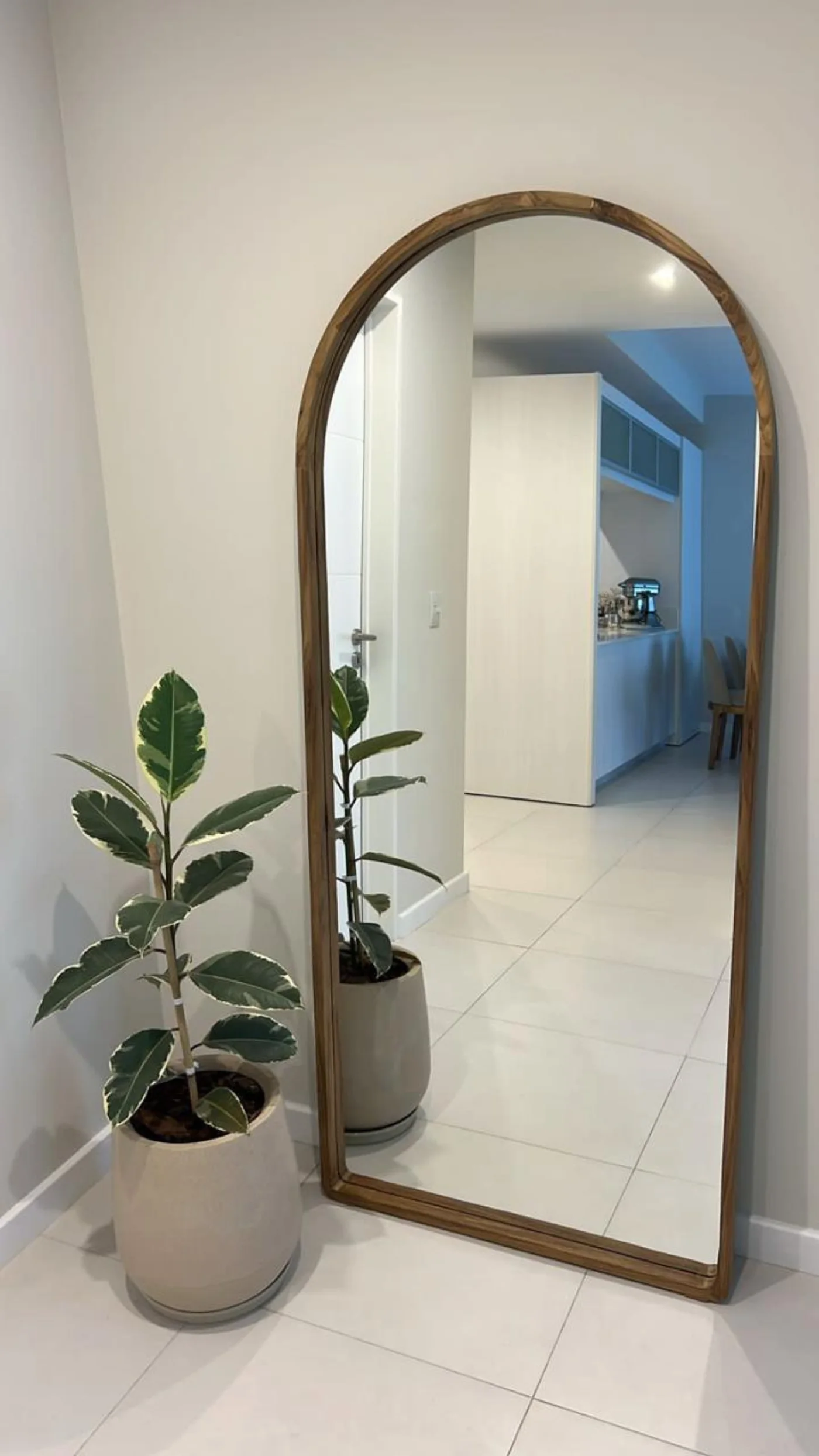 Espejo medio punto petiribí de madera