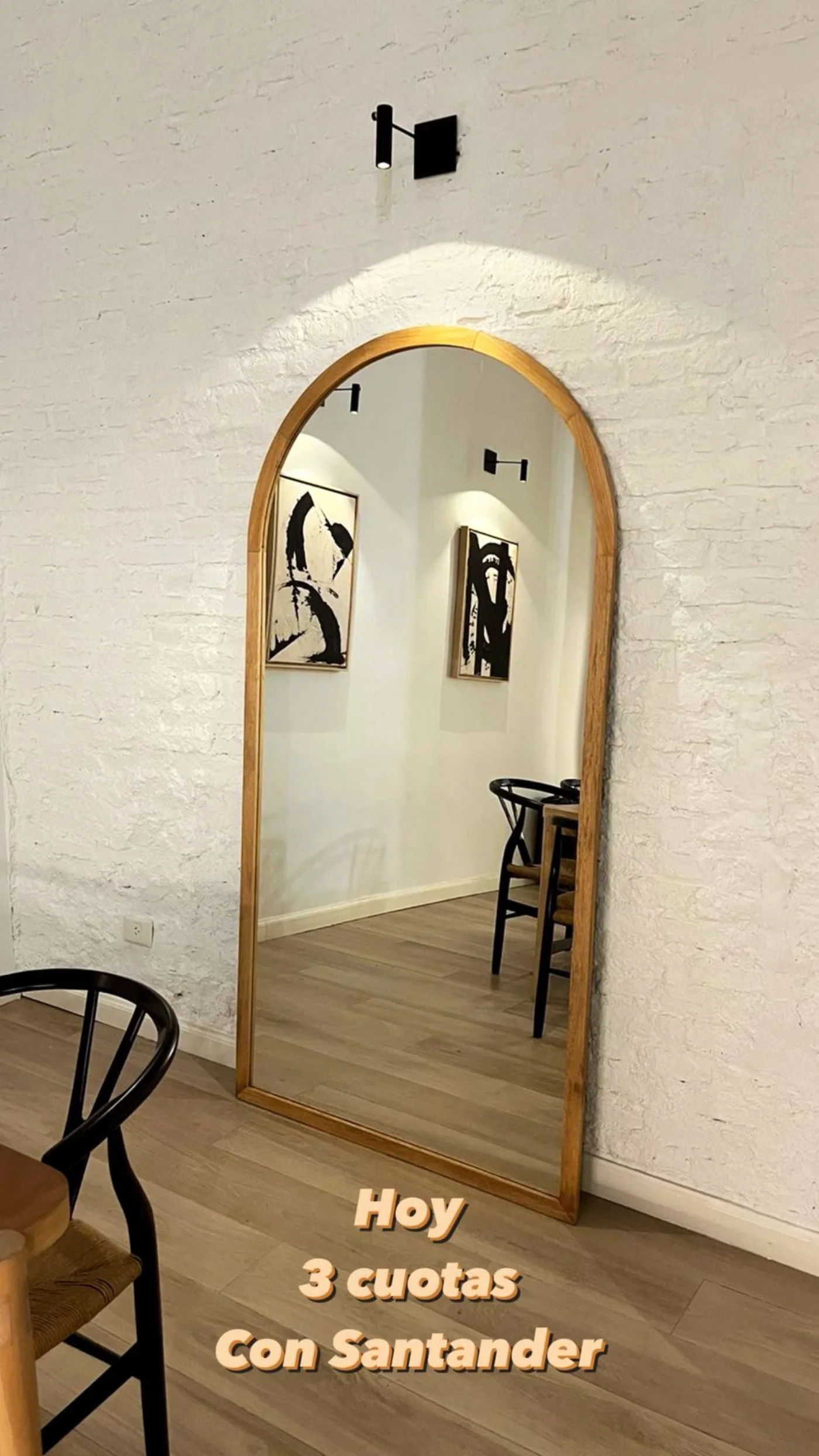 Espejo arco de madera